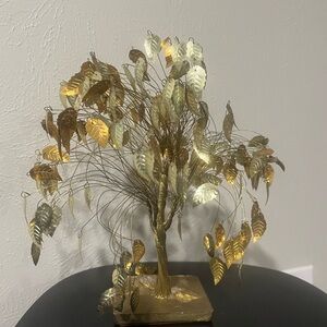 Metallic Gold and Silver Leaf Sculpture